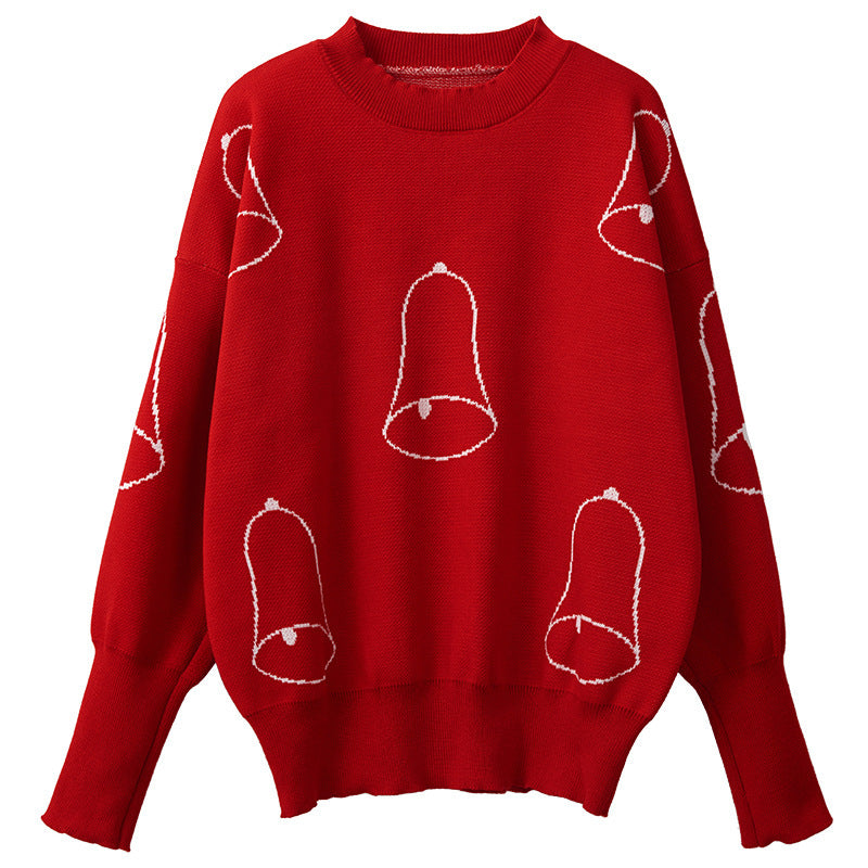 Women's Loose Top Student Cute Red Sweater