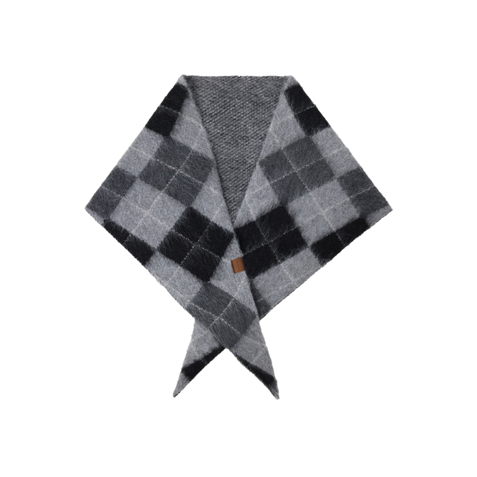 Retro Diamond Jacquard Plaid Cotton Wool Triangle Scarf Warm Neck Warmer
