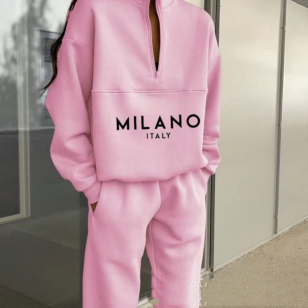 Women's Fashion Printed Hoodie Suit